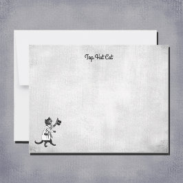 Editierbare Vintage Coole Top Hat Katze schwarz un Mitteilungskarte