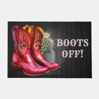 Editierbare Western Cowboy Stiefel aus Fußmatte