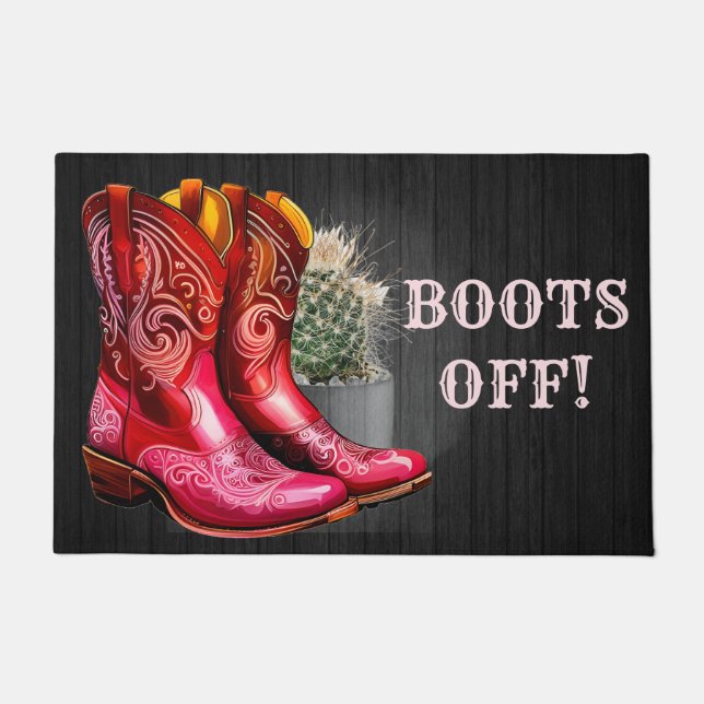 Editierbare Western Cowboy Stiefel aus Fußmatte (Vorderseite)