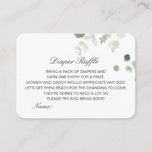 Editierbare Windeln-Raffle-Babydusche mit Druck Begleitkarte