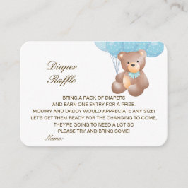 Editierbare Windeln-Raffle-Babydusche mit Druck Begleitkarte