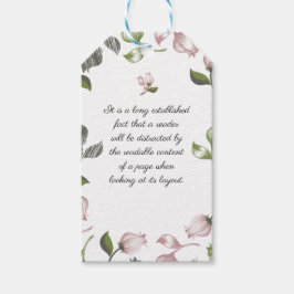 Editierbare Zitate mit weißer Blumenkunst Geschenkanhänger