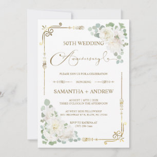Editierbarer 50. Hochzeitstag Einladung