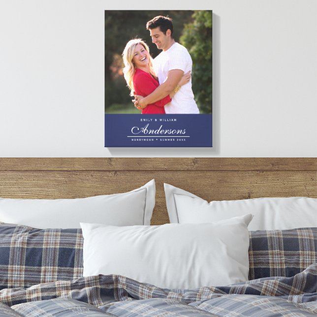 Editierbarer Farbname Cursives Foto für Familienna Leinwanddruck (Insitu (Schlafzimmer))