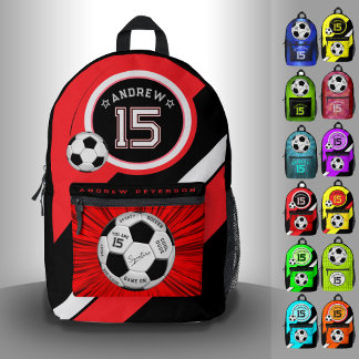 Editierbarer Fußball Moderne Rote Meilenstein Bedruckter Rucksack
