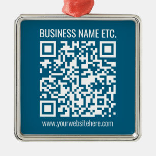 Editierbarer Ocean Blue QR-Code Ornament Aus Metall