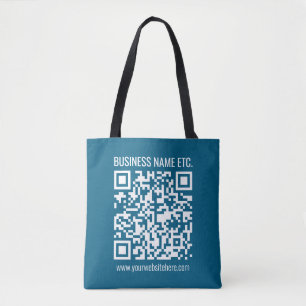 Editierbarer Ocean Blue QR-Code Tasche