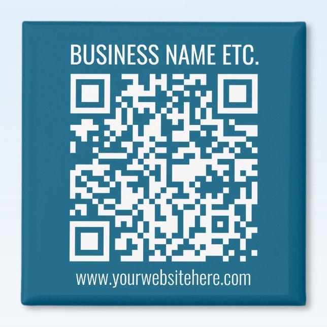 Editierbarer ozeanblauer QR-Code  Magnet (Von Creator hochgeladen)