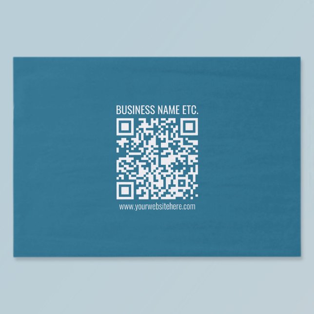 Editierbarer ozeanblauer QR-Code  Seidenpapier (Von Creator hochgeladen)