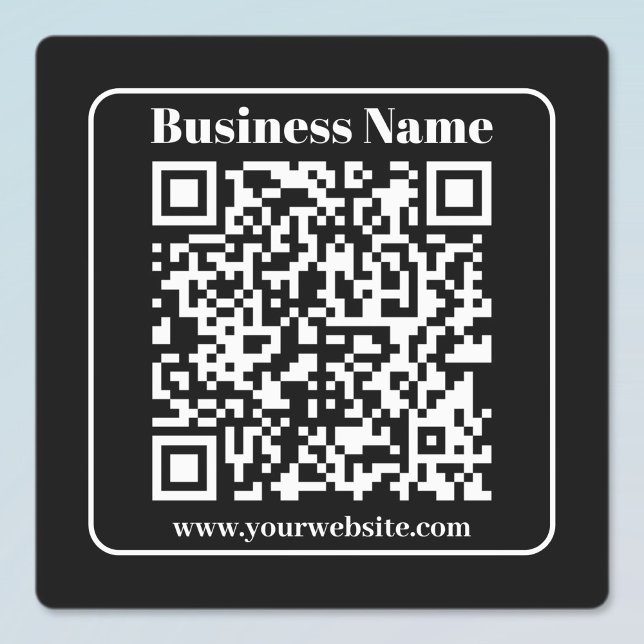 Editierbarer QR-Code Schwarz & Weiß Retro Moderner Etiketten (Von Creator hochgeladen)