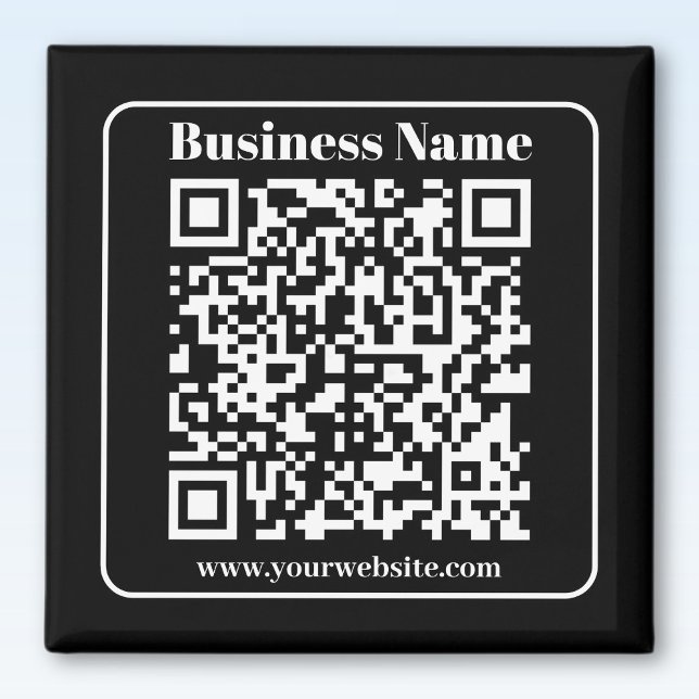 Editierbarer QR-Code Schwarz & Weiß Retro Moderner Magnet (Von Creator hochgeladen)