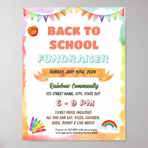 Editierbarer Regenbogen zurück zum Flyer der Schul Poster