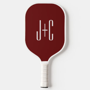 Editierbarer, roter Hintergrund und weißer Text au Pickleball Schläger