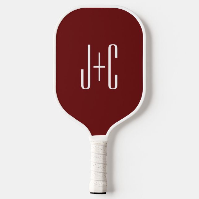 Editierbarer, roter Hintergrund und weißer Text au Pickleball Schläger (Rückseite)