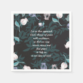Editierbarer Text florale Design schwarz ver Serviette