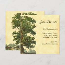 Editierbarer Vintager Eichenbaum, der sich nur um  Mitteilungskarte