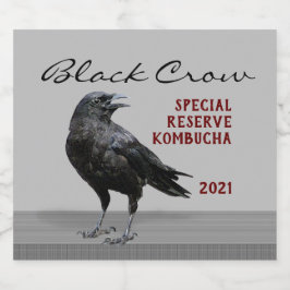 Editierbares Black Crow-Getränk Bierflaschenetikett
