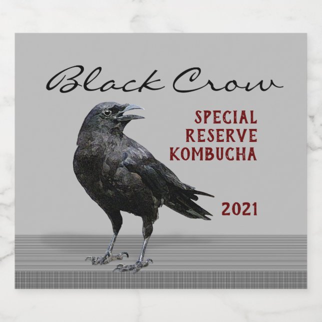 Editierbares Black Crow-Getränk Bierflaschenetikett (Einzelnes Label)