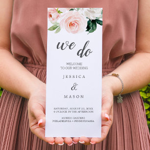 Editierbares Blushing Blooms Dreifach-Hochzeitspro Flyer