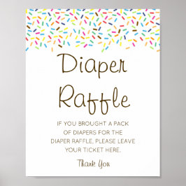 Editierbares Diaper Raffle Babyduschenzeichen gedr Poster
