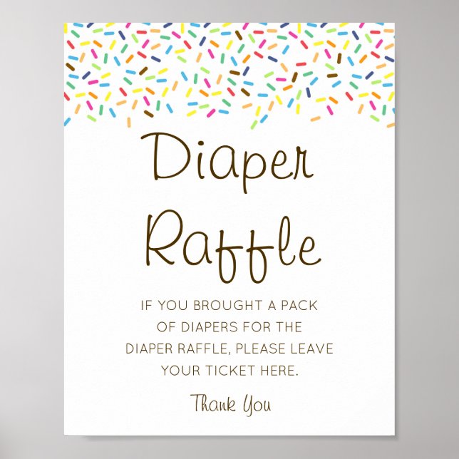 Editierbares Diaper Raffle Babyduschenzeichen gedr Poster (Vorne)