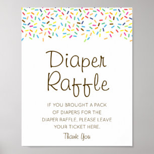 Editierbares Diaper Raffle Babyduschenzeichen gedr Poster