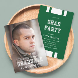 Editierbares Farbbreite Foto Graduate Grad Party Einladung