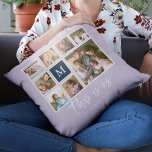 Editierbares Farbmonogramm Dies ist die US-FotoCol Kissen<br><div class="desc">Monogramm Kissen mit den Worten "das ist uns" in einem stilvollen Skript mit 8 quadratischen Fotos in einem Rasterlayout mit weißem Rand um sie auf der Vorder- und Rückseite angeordnet, sodass es insgesamt 16 Fotos, die Sie mit eigenen Fotos ersetzen können, alle mit einem bearbeitbaren Hintergrund Farbe (klicken Sie "anpassen",...</div>