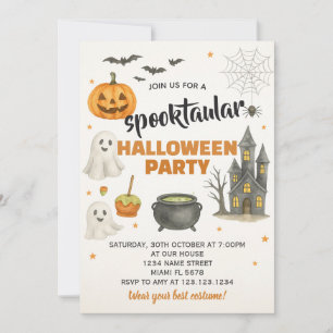 Editierbares Halloween-Party laden Einladung