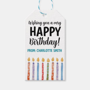 Editierbares Happy Birthday Geschenkanhänger