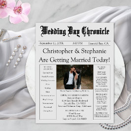 Editierbares Hochzeitsprogramm für zeitgenössische