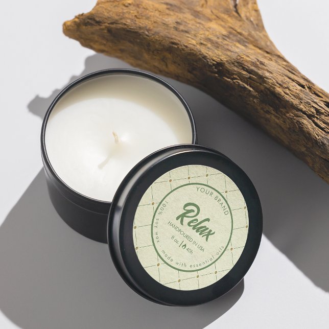 Editierbares Kreissymbol-Design in Retro Green Runder Aufkleber (Von Creator hochgeladen)