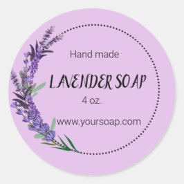 Editierbares Lavendelseifenlabel Runder Aufkleber