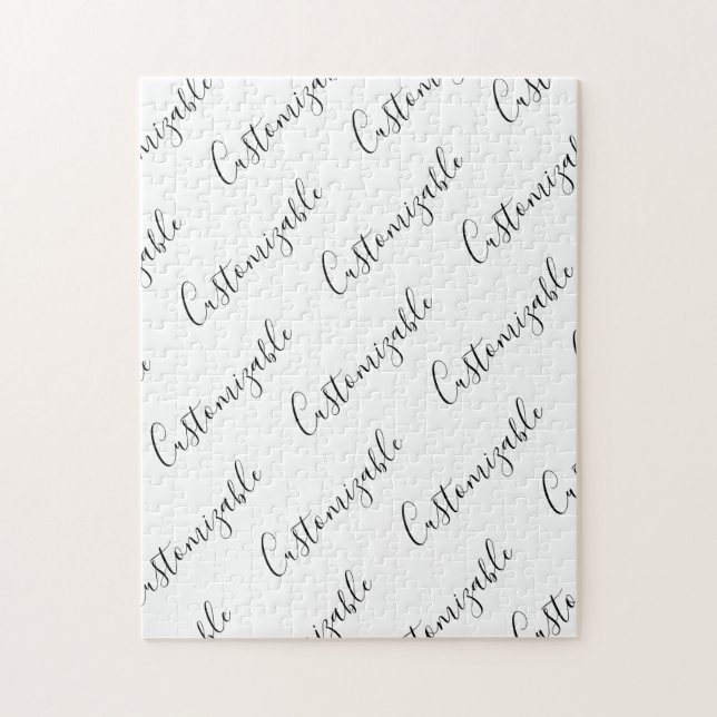 Editierbares modernes Skriptmuster | Schwarz/Weiß (Vertikal)