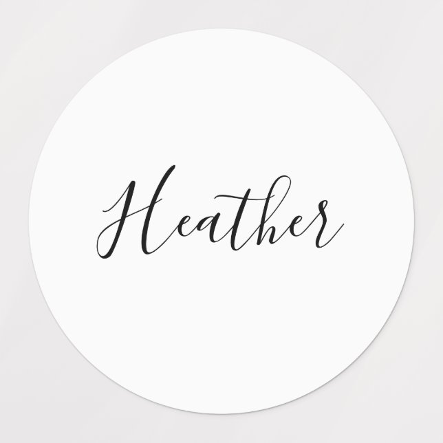 Editierbares modernes Skriptmuster | Schwarz/Weiß Etiketten (Design 1)