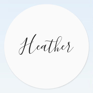 Editierbares modernes Skriptmuster   Schwarz/Weiß Etiketten