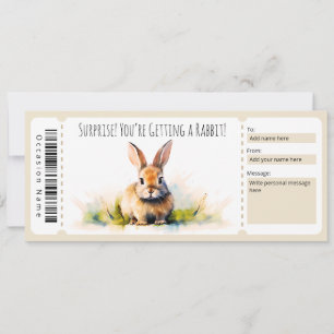 Editierbares Rabbit-Geschenkzertifikat Einladung