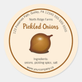 Editierbares Sickled Onions Label Runder Aufkleber
