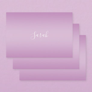Editierbares Soft Mauve Ombre & White Text Script Geschenkpapier Set