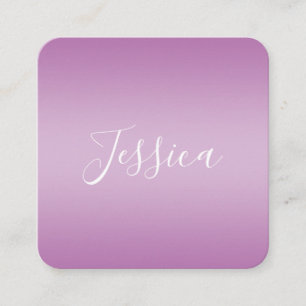 Editierbares Soft Mauve Ombre & White Text Script Quadratische Visitenkarte