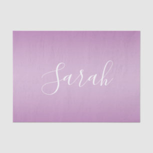 Editierbares Soft Mauve Ombre & White Text Script Seidenpapier
