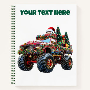 Editierbares Weihnachts-Spiralnotizbuch mit Monste Notizbuch