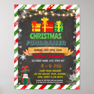 Editierbares Weihnachtsgeschenk Wrapping Fundraise Poster