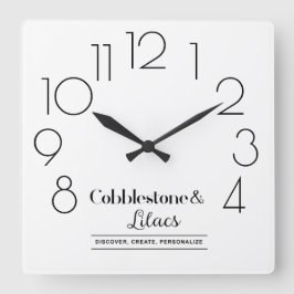 Editieren Sie ein modernes Minimalistisches Firmen Quadratische Wanduhr