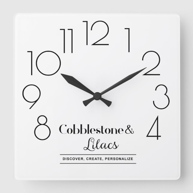 Editieren Sie ein modernes Minimalistisches Firmen Quadratische Wanduhr (Vorderseite)