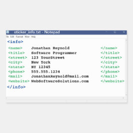 Editor Coder Format Computer Scientist-Programmier Rechteckiger Aufkleber