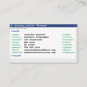 Editor Coder Format Computer Scientist-Programmier Visitenkarte