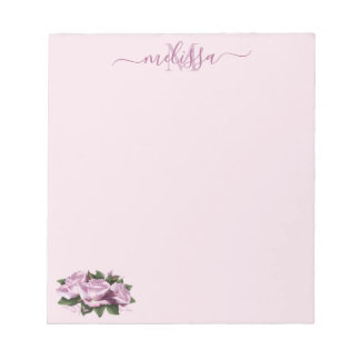 Editor für die Rose von Monogram Pastel Lavender Notizblock