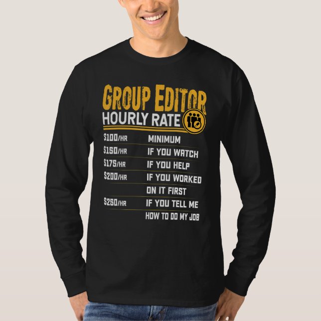 Editor für Gruppen-Stundensatz-Gruppe T-Shirt (Vorderseite)