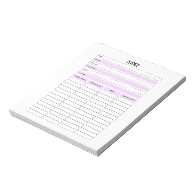 Editor für Rechnungen für kleine Unternehmen Notizblock (Rotiert)